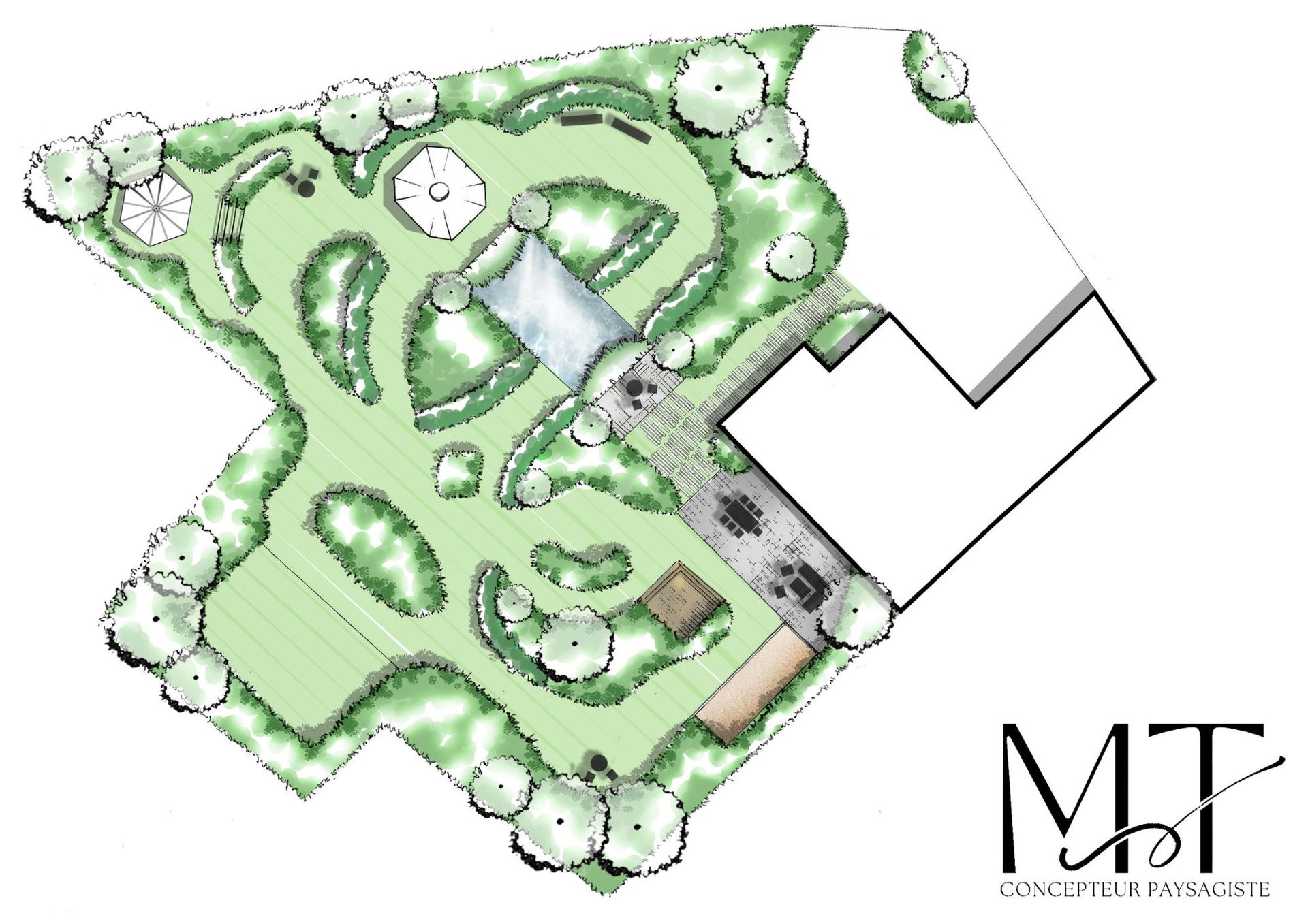 plan de masse couleurs- jardin de la contemplation-MT concepteur paysagiste