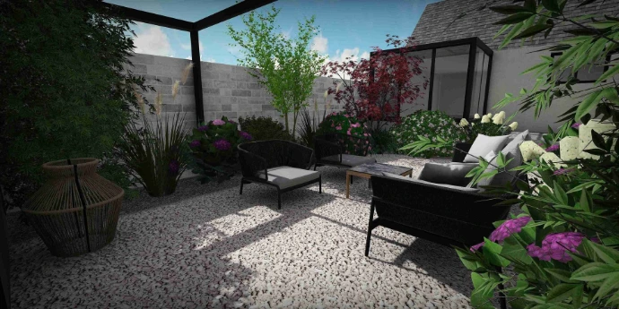 un patio revitalisé -pergola jardin- MT concepteur paysagiste