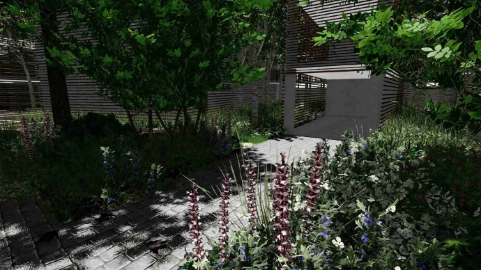 massifs pour entrée locative- MT concepteur paysagiste