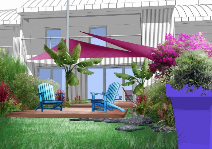 perspective 3D projet tropical- MT concepteur paysagiste